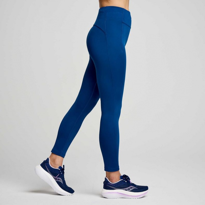 Indigo Women's Saucony Fortify Crop Tight | MALAYSIA-KPHG