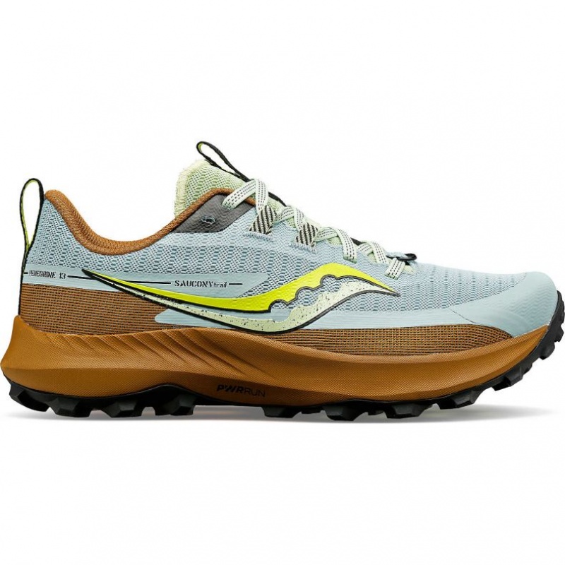 Light Blue / Brown Women\'s Saucony Peregrine 13 Trail Running Shoes | MALAYSIA-DOLQ