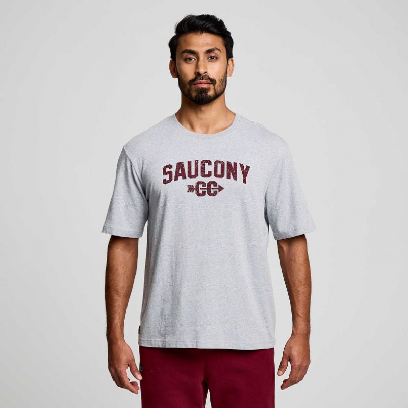 Light Grey Men\'s Saucony Recovery Short Sleeve T-Shirt | MALAYSIA-GTAX