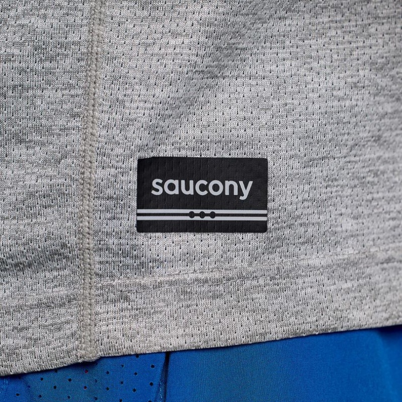 Light Grey Men's Saucony Stopwatch Graphic Short Sleeve T-Shirt | MALAYSIA-HARF