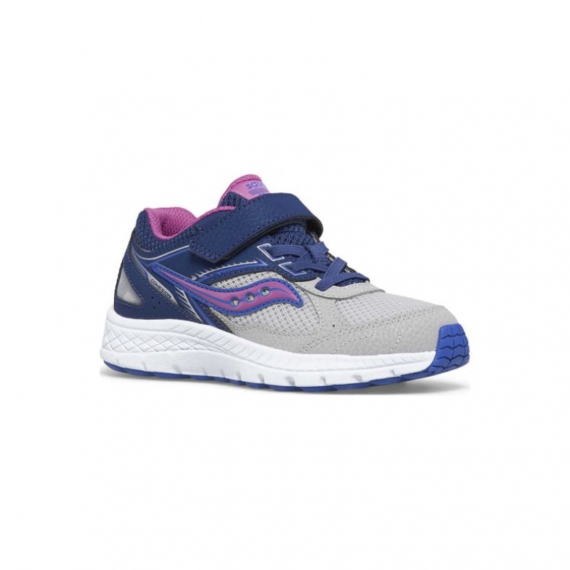 Navy / Grey Big Kids' Saucony Cohesion 14 A/C Sneakers | MALAYSIA-CTLX