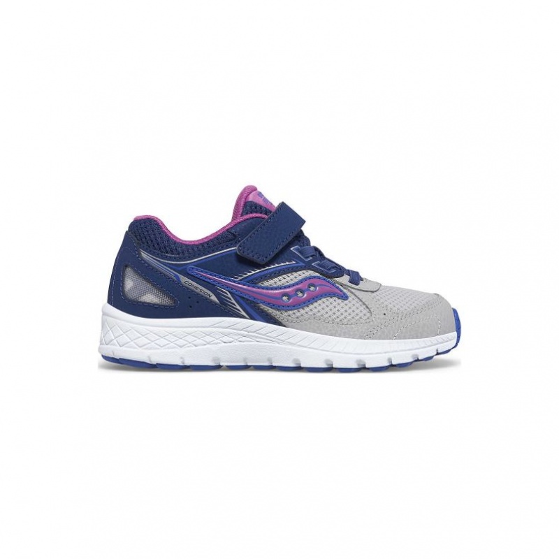 Navy / Grey Big Kids\' Saucony Cohesion 14 A/C Sneakers | MALAYSIA-CTLX