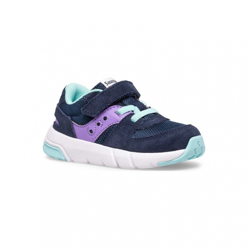 Navy / Purple Little Kids' Saucony Jazz Lite 2.0 Sneakers | MALAYSIA-MZRS