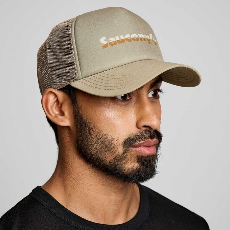 Olive Men\'s Saucony Foamie Trucker Hats | MALAYSIA-GMDR