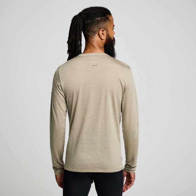 Olive Men's Saucony Peregrine Merino Long Sleeve T-Shirt | MALAYSIA-XBRY