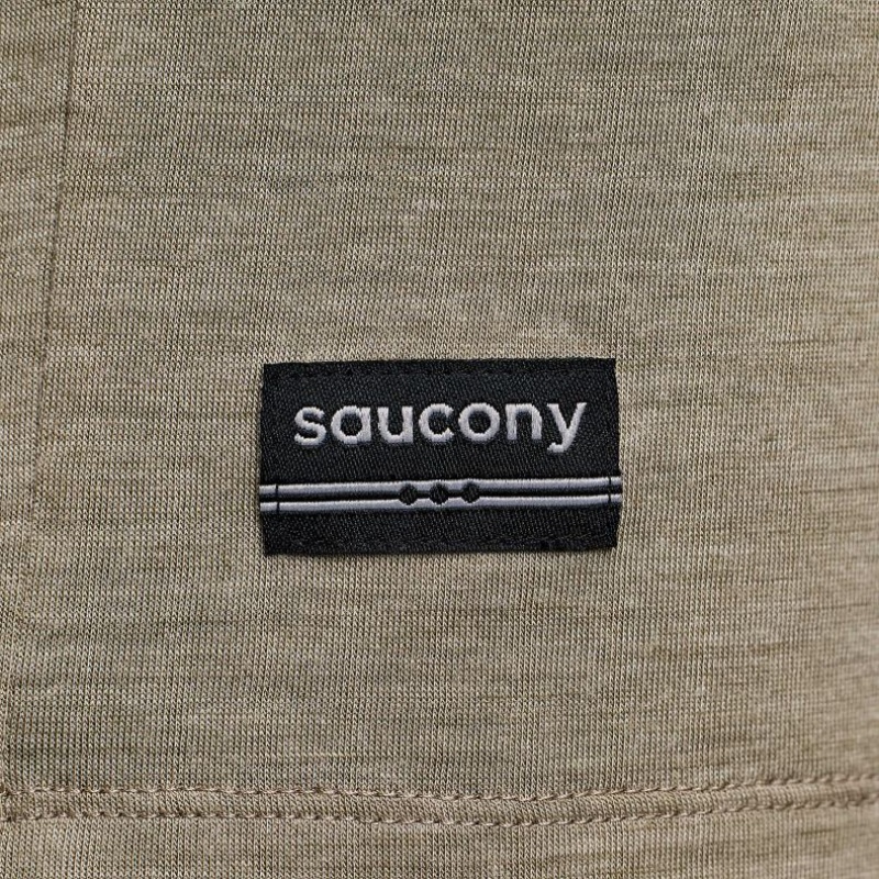 Olive Men's Saucony Peregrine Merino Long Sleeve T-Shirt | MALAYSIA-XBRY