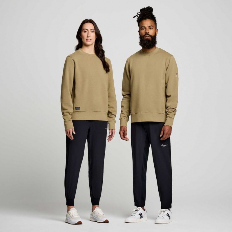 Olive Men's Saucony Recovery Crew Sweatshirt | MALAYSIA-ARNQ