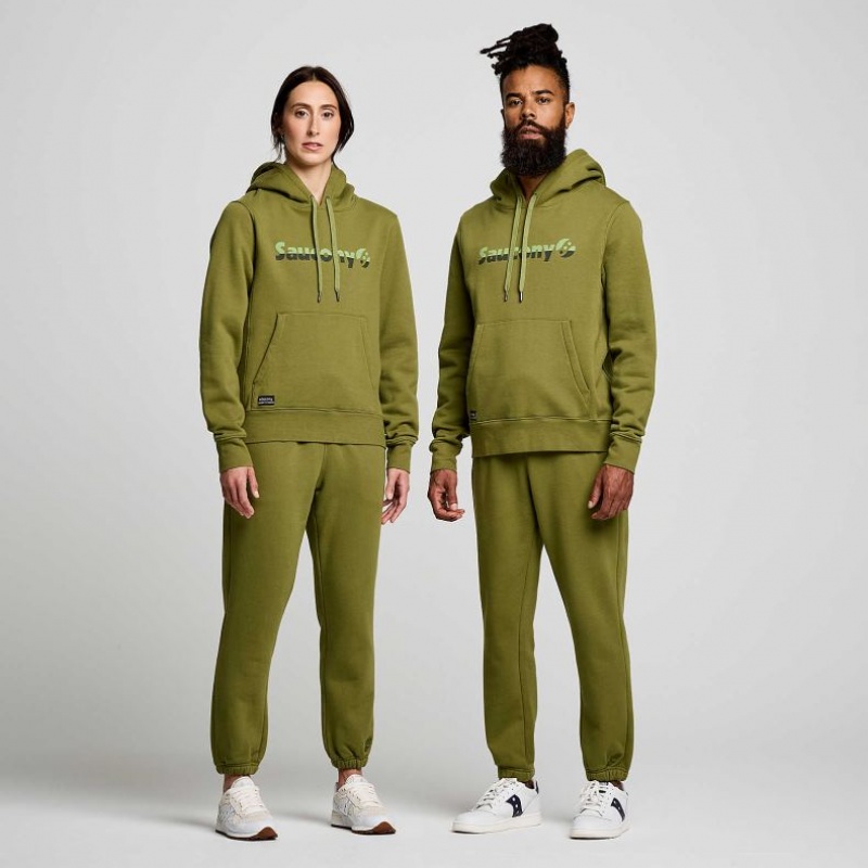 Olive Men's Saucony Recovery Hoodie | MALAYSIA-BKGN