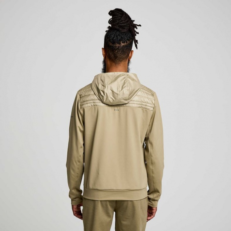 Olive Men's Saucony Solstice Oysterpuff Hoodie | MALAYSIA-WHQC