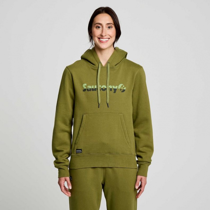 Olive Women\'s Saucony Recovery Hoodie | MALAYSIA-LITP