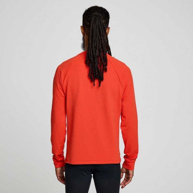 Orange Men's Saucony Triumph 3D Crew Sweatshirt | MALAYSIA-QWMI