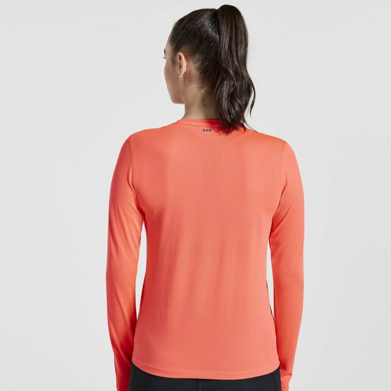 Orange Women's Saucony Stopwatch Graphic Long Sleeve T-Shirt | MALAYSIA-UZLP