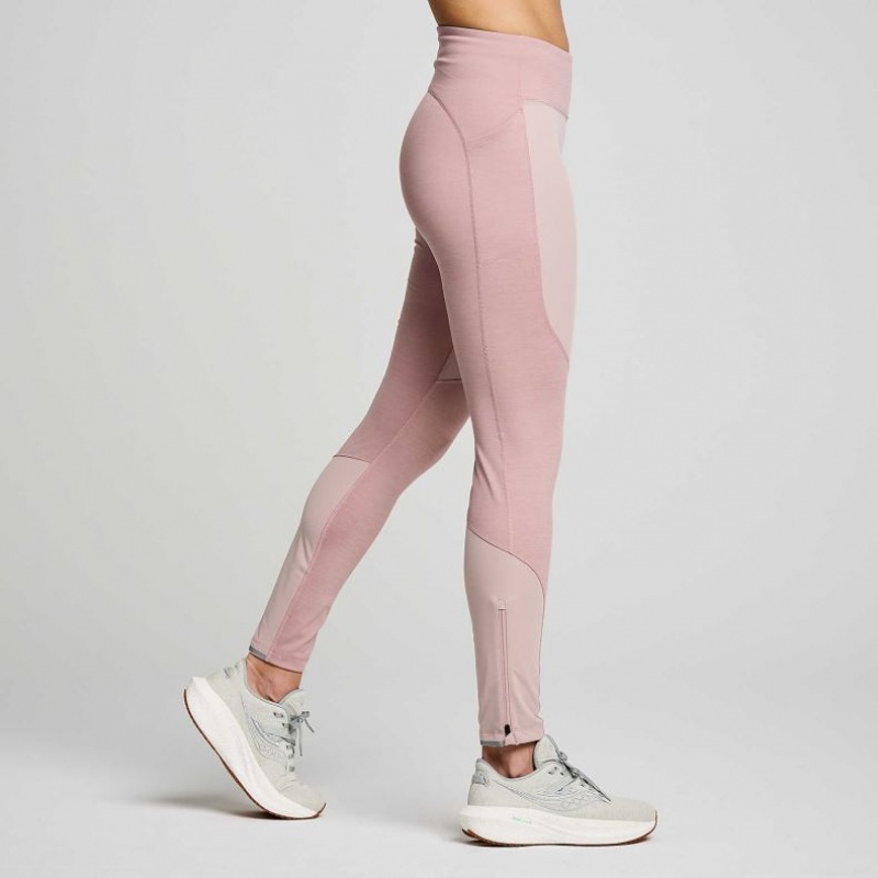 Pink Women's Saucony Runshield Tight | MALAYSIA-JMCB