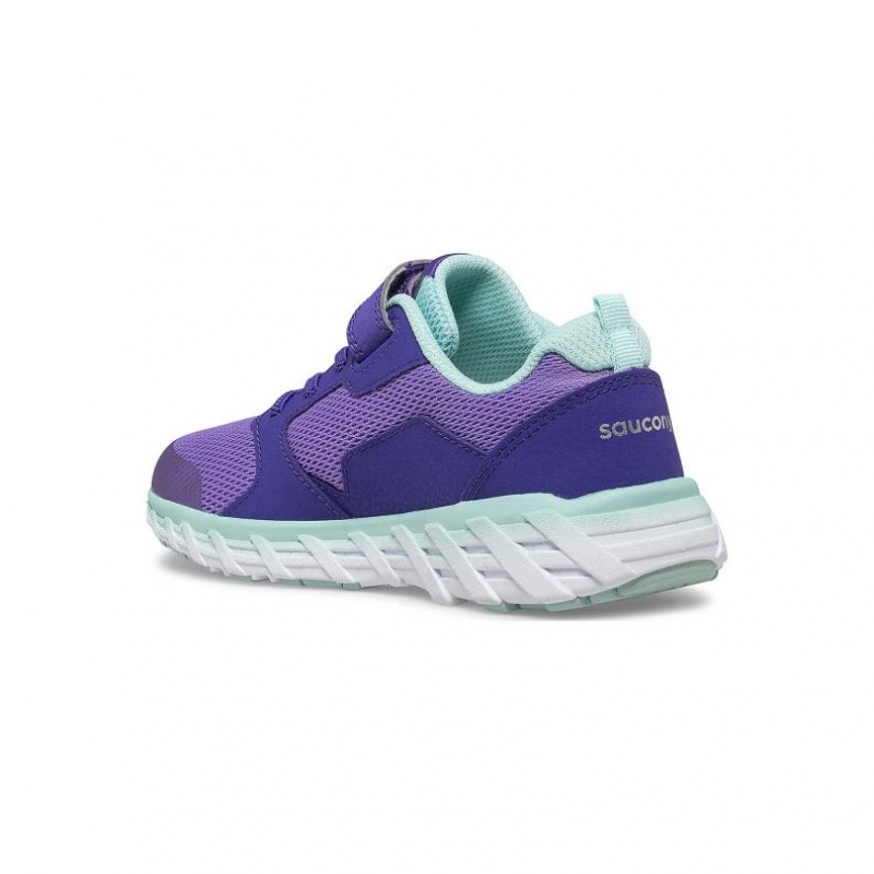 Purple Big Kids' Saucony Wind 2.0 A/C Sneakers | MALAYSIA-SBXP