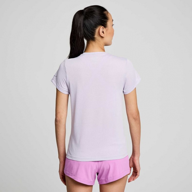 Purple Women's Saucony Stopwatch Graphic Short Sleeve T-Shirt | MALAYSIA-KPXQ