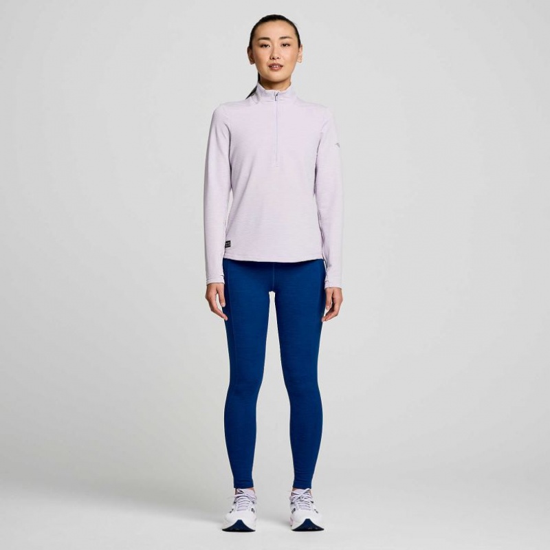 Purple Women's Saucony Triumph 3D 1/2 Zip Sweatshirt | MALAYSIA-OTCV