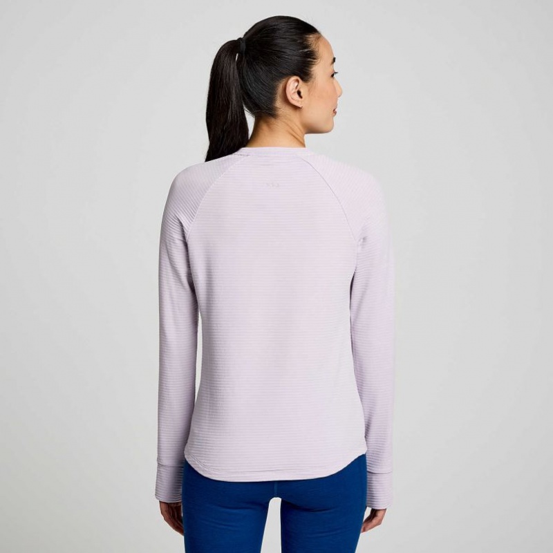 Purple Women's Saucony Triumph 3D Crew Sweatshirt | MALAYSIA-BWNE