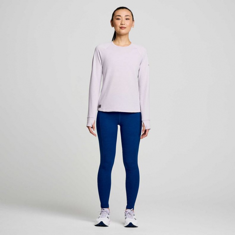 Purple Women's Saucony Triumph 3D Crew Sweatshirt | MALAYSIA-BWNE