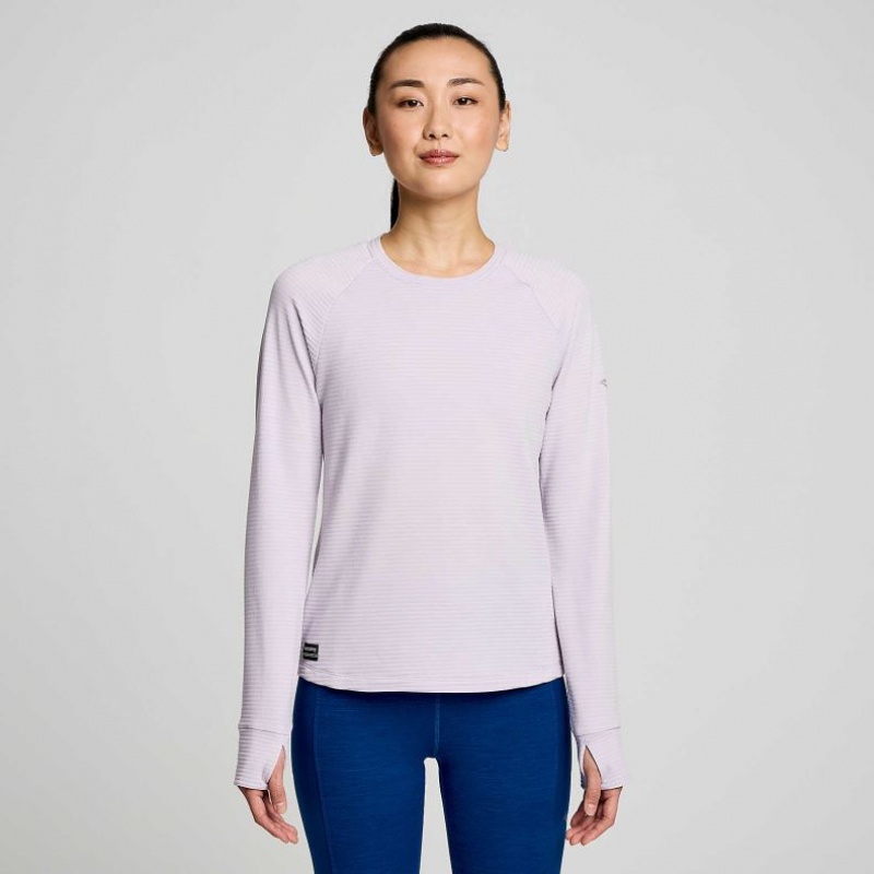 Purple Women\'s Saucony Triumph 3D Crew Sweatshirt | MALAYSIA-BWNE