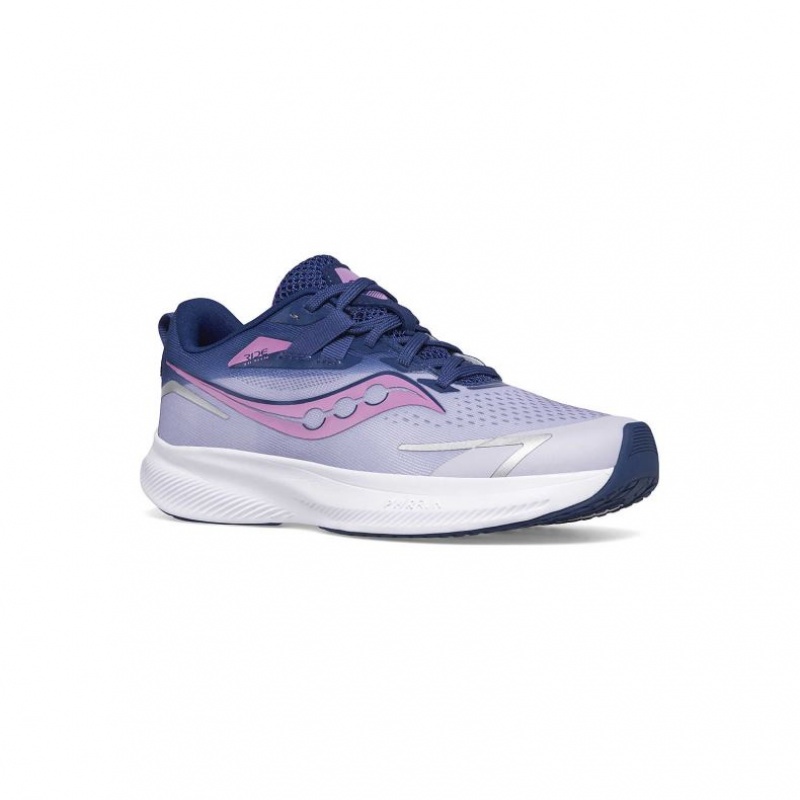 Purple / Indigo Big Kids' Saucony Ride 15 Sneakers | MALAYSIA-IZUT