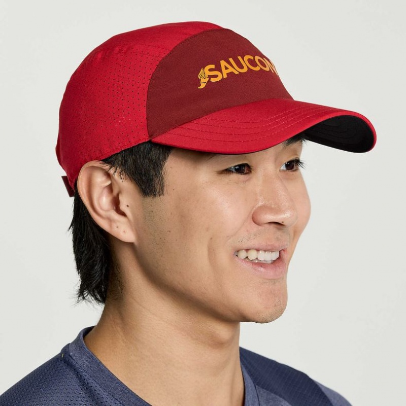 Red Men\'s Saucony Outpace Hat | MALAYSIA-YEUL