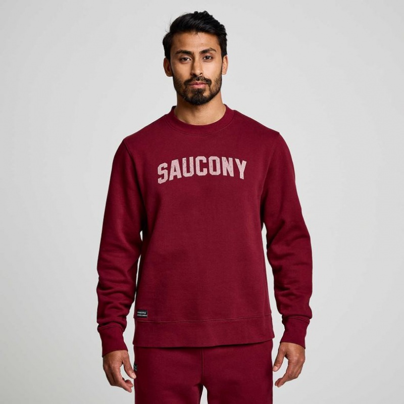 Red Men\'s Saucony Recovery Crew Sweatshirt | MALAYSIA-QYFS