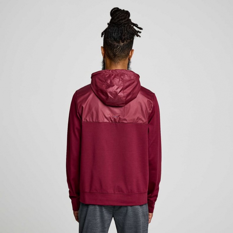 Red Men's Saucony Solstice Zip Hoodie | MALAYSIA-NGCJ