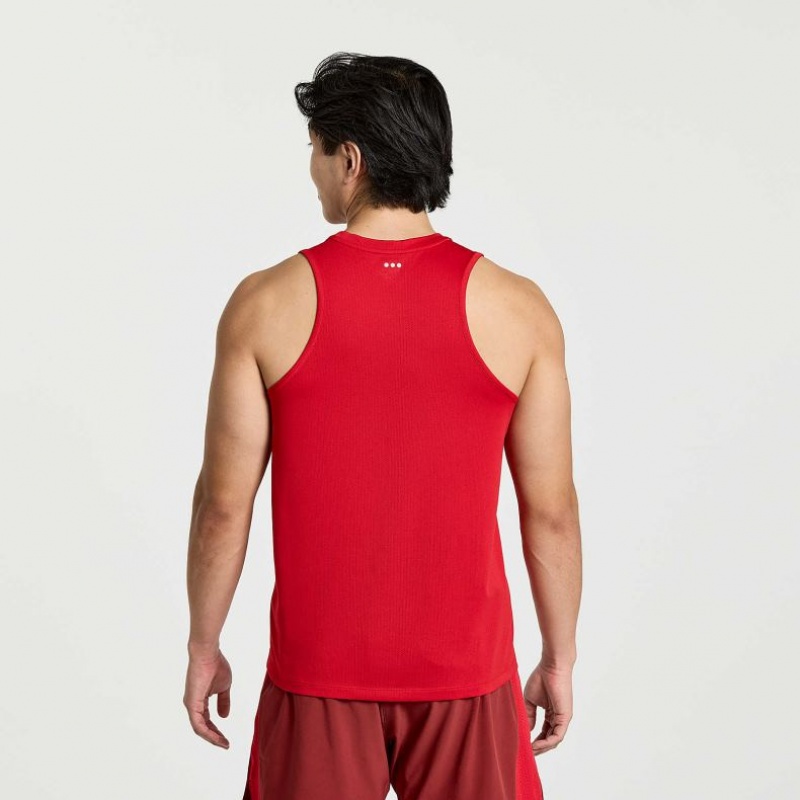 Red Men's Saucony Stopwatch Singlet | MALAYSIA-BKZR