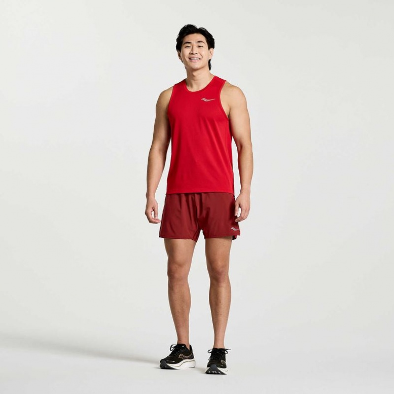 Red Men's Saucony Stopwatch Singlet | MALAYSIA-BKZR