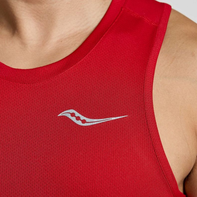 Red Men's Saucony Stopwatch Singlet | MALAYSIA-BKZR