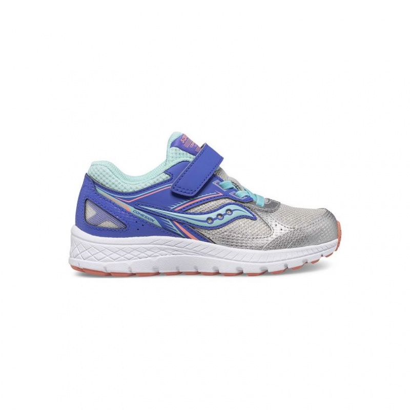 Silver Big Kids\' Saucony Cohesion 14 A/C Sneakers | MALAYSIA-NPWF