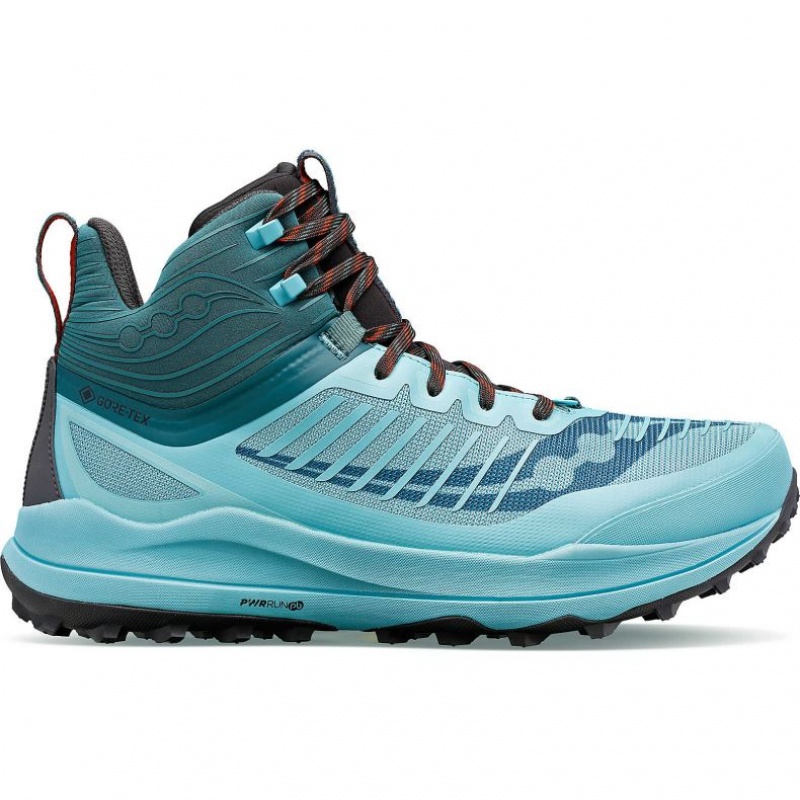 Turquoise Men\'s Saucony Ultra Ridge GTX Trail Running Shoes | MALAYSIA-NVTW