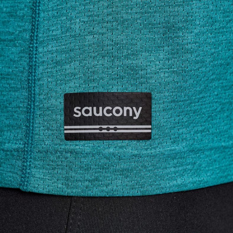 Turquoise Women's Saucony Stopwatch Short Sleeve T-Shirt | MALAYSIA-HQJT