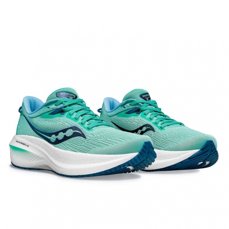 Turquoise Women's Saucony Triumph 21 Running Shoes | MALAYSIA-XUTV