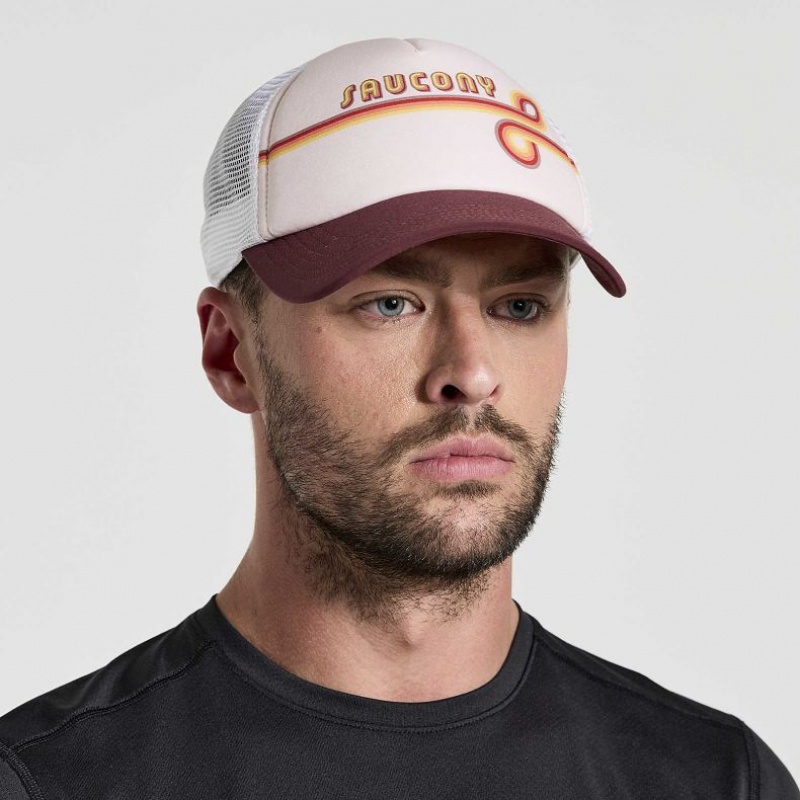 White Men\'s Saucony Foamie Trucker Hats | MALAYSIA-QRLC