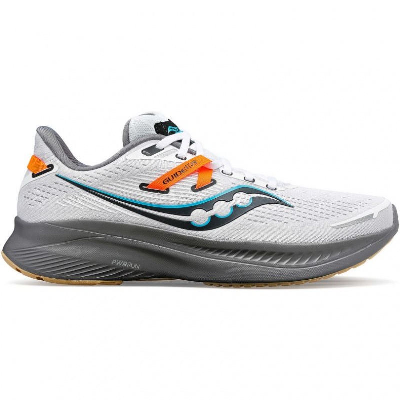 White Men\'s Saucony Guide 16 Running Shoes | MALAYSIA-PHCR