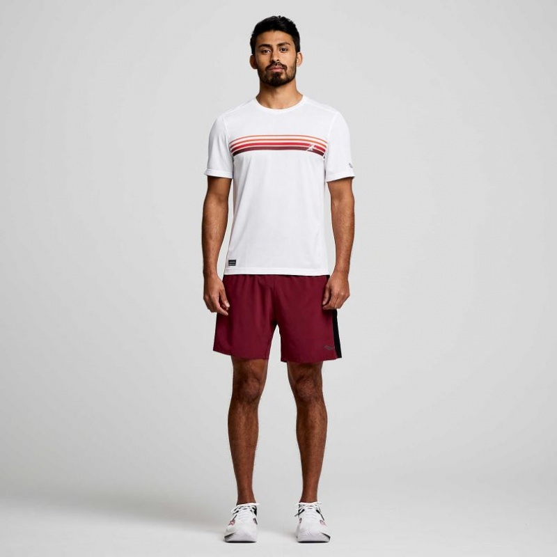 White Men's Saucony Stopwatch Graphic Short Sleeve T-Shirt | MALAYSIA-FHPW