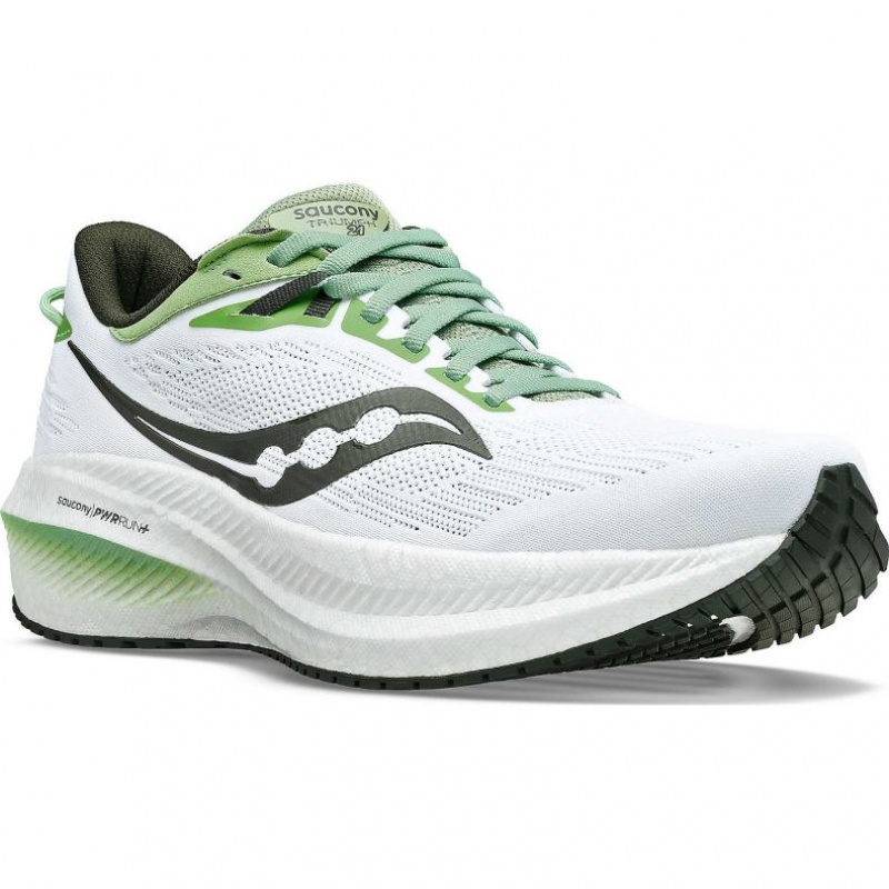 White Men's Saucony Triumph 21 Running Shoes | MALAYSIA-GQBV