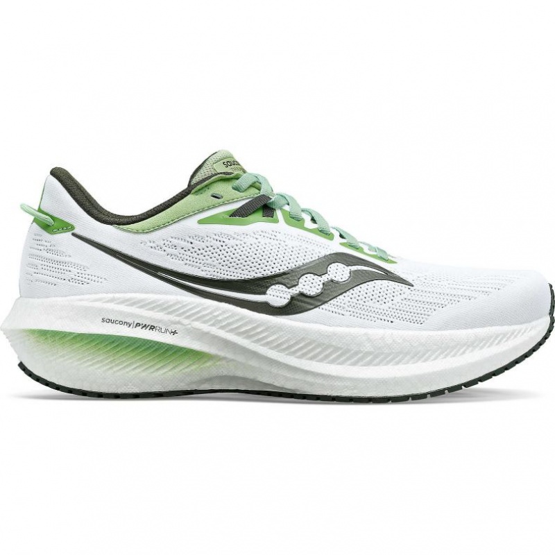 White Men\'s Saucony Triumph 21 Running Shoes | MALAYSIA-GQBV