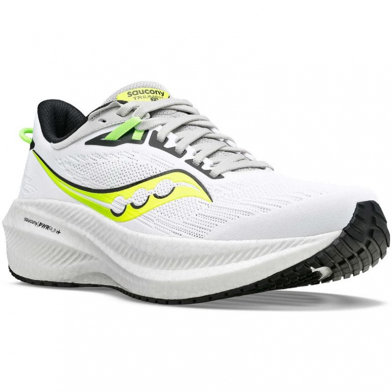 White Men's Saucony Triumph 21 Running Shoes | MALAYSIA-BSMP