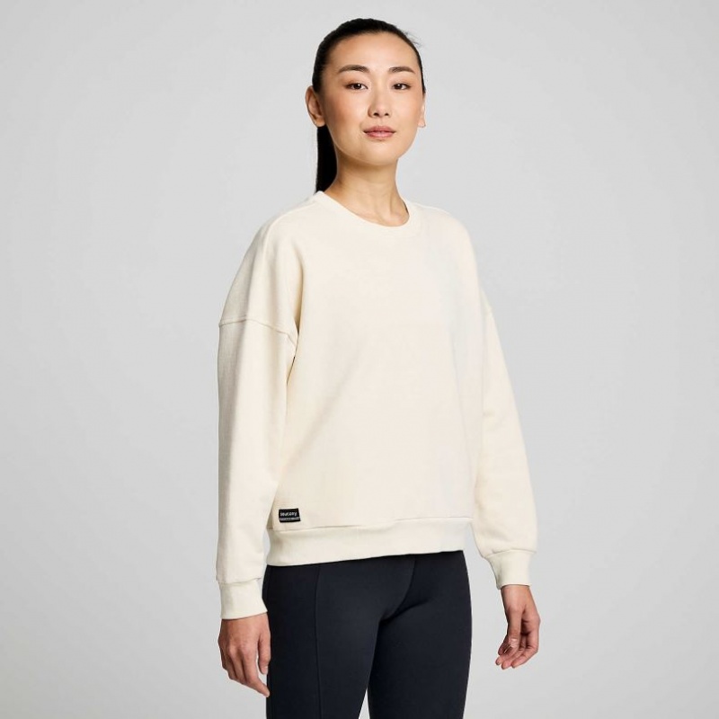 White Women\'s Saucony Recovery Crew Sweatshirt | MALAYSIA-HOVF