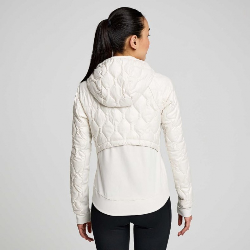 White Women's Saucony Solstice Oysterpuff Jacket | MALAYSIA-RJQE