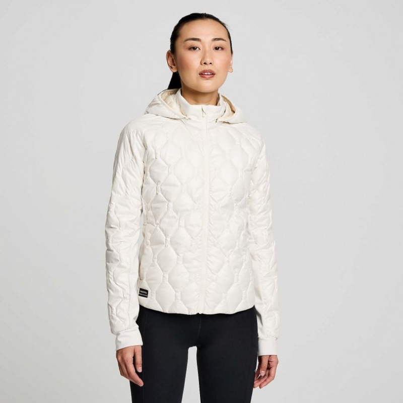 White Women\'s Saucony Solstice Oysterpuff Jacket | MALAYSIA-RJQE