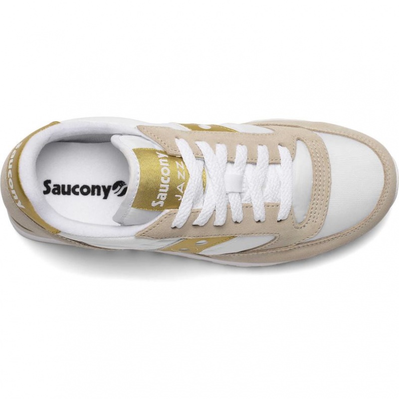 White / Beige / Gold Women's Saucony Jazz Original Sneakers | MALAYSIA-HVPC