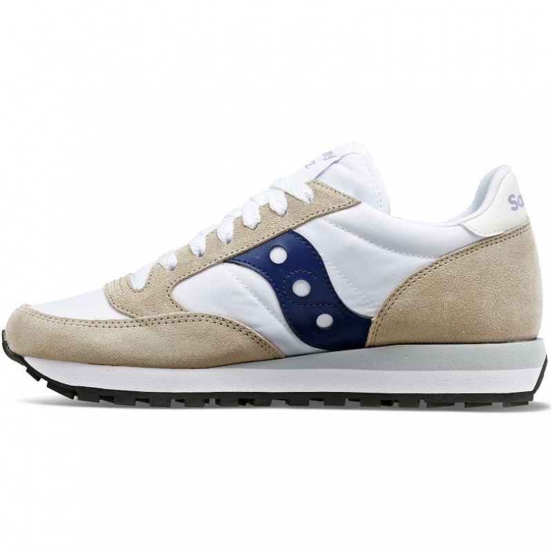 White / Beige / Navy Women's Saucony Jazz Original Sneakers | MALAYSIA-PXTZ