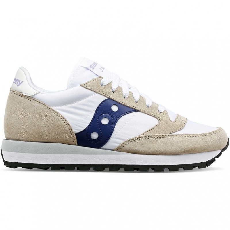 White / Beige / Navy Women\'s Saucony Jazz Original Sneakers | MALAYSIA-PXTZ