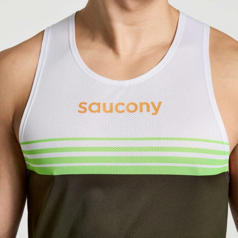 White / Black Men's Saucony Elite Singlet | MALAYSIA-XIRS