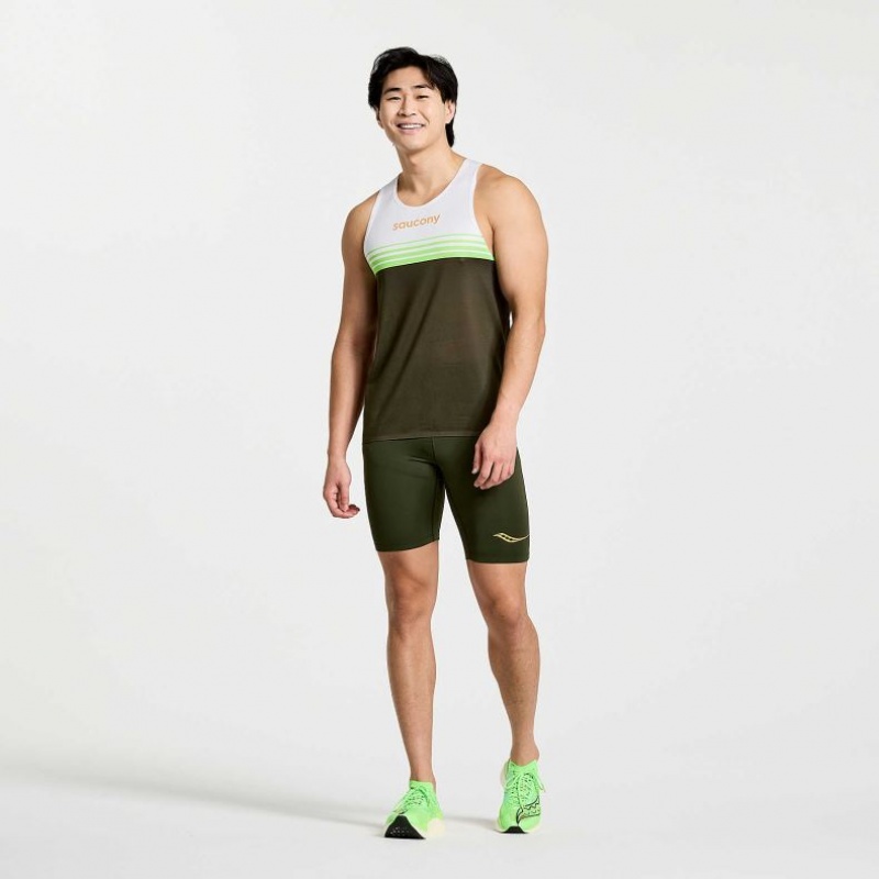 White / Black Men's Saucony Elite Singlet | MALAYSIA-XIRS