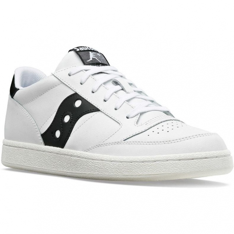 White / Black Men's Saucony Jazz Court PU Sneakers | MALAYSIA-MSHB