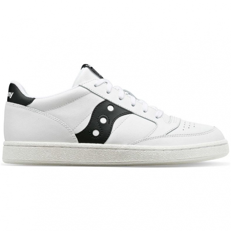 White / Black Men\'s Saucony Jazz Court PU Sneakers | MALAYSIA-MSHB